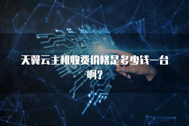 天翼云主机收费价格是多少钱一台啊？