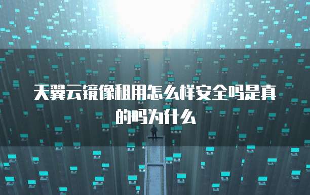 天翼云镜像租用怎么样安全吗是真的吗为什么