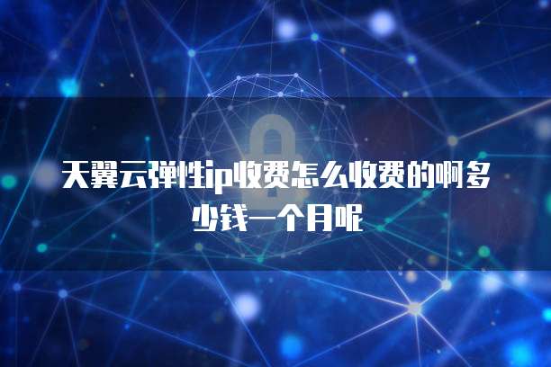 天翼云弹性ip收费怎么收费的啊多少钱一个月呢