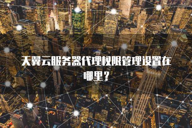天翼云服务器代理权限管理设置在哪里?