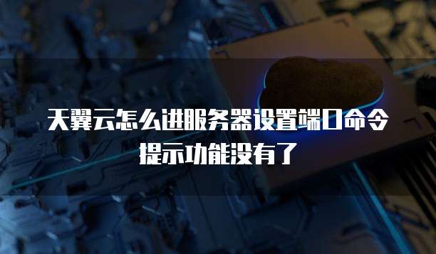 天翼云怎么进服务器设置端口命令提示功能没有了