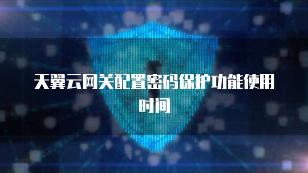 天翼云网关配置密码保护功能使用时间