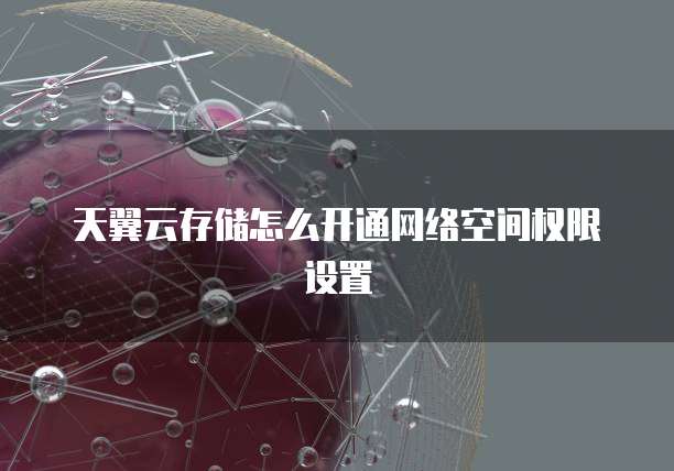 天翼云存储怎么开通网络空间权限设置