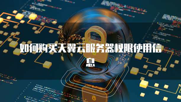 如何购买天翼云服务器权限使用信息