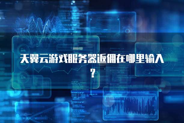 天翼云游戏服务器返佣在哪里输入？
