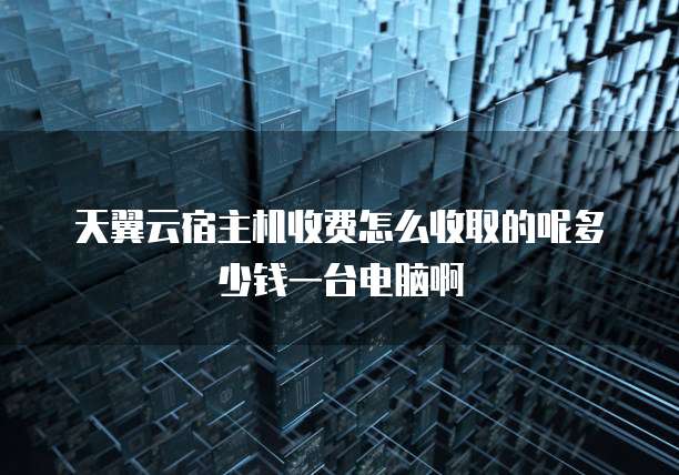 天翼云宿主机收费怎么收取的呢多少钱一台电脑啊