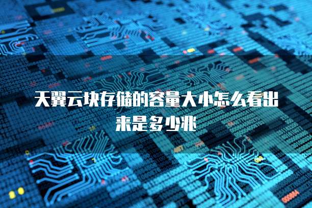 天翼云块存储的容量大小怎么看出来是多少兆