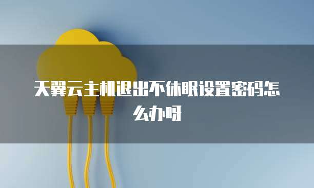 天翼云主机退出不休眠设置密码怎么办呀