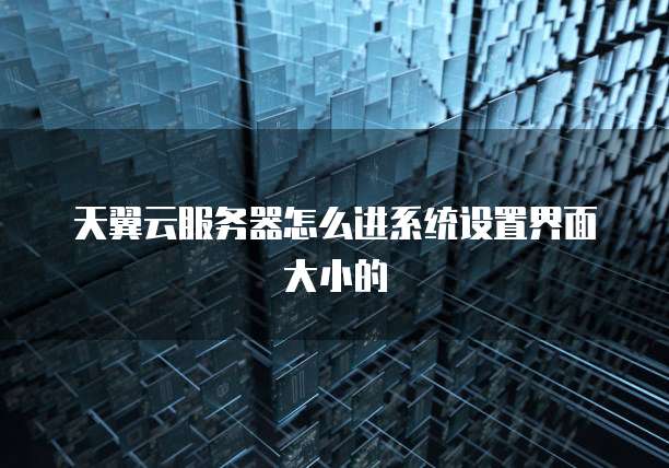 天翼云服务器怎么进系统设置界面大小的