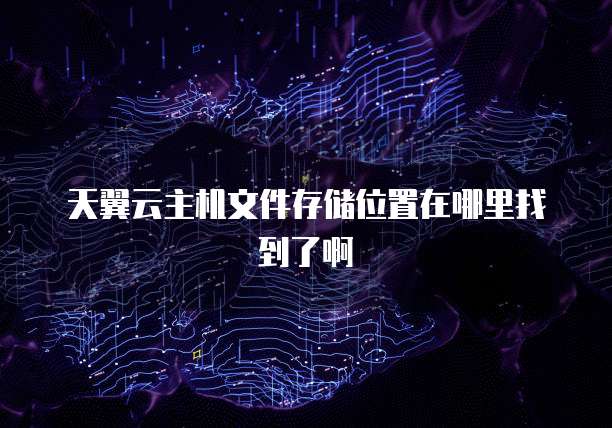 天翼云主机文件存储位置在哪里找到了啊