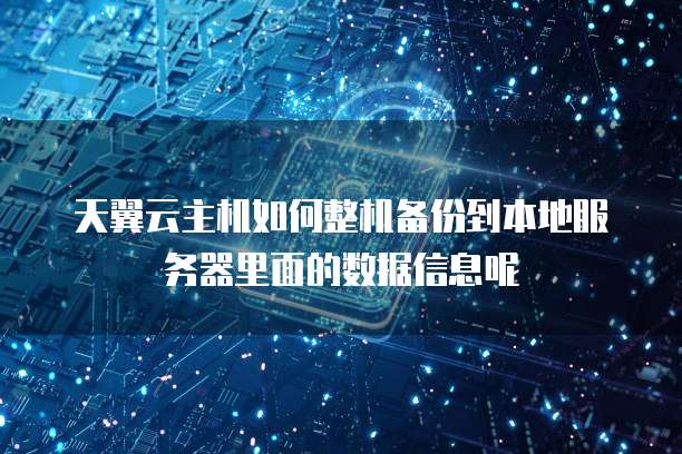 天翼云主机如何整机备份到本地服务器里面的数据信息呢