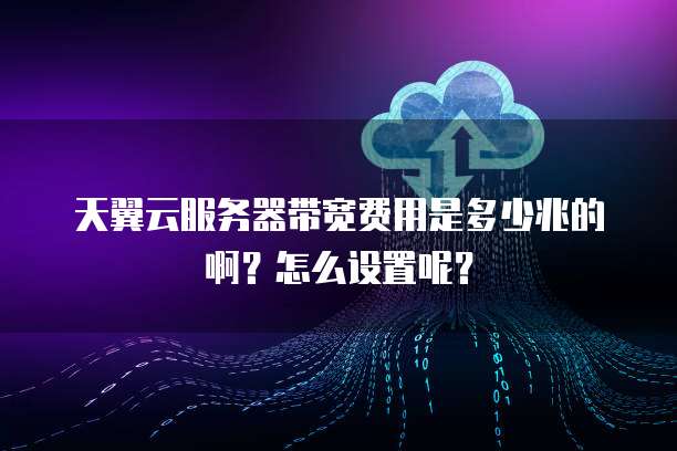天翼云服务器带宽费用是多少兆的啊?怎么设置呢?