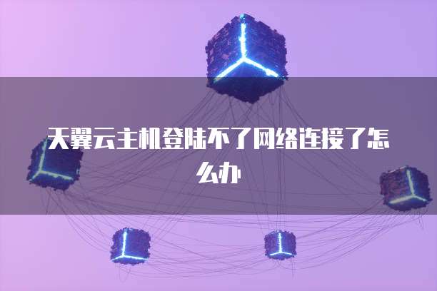 天翼云主机登陆不了网络连接了怎么办