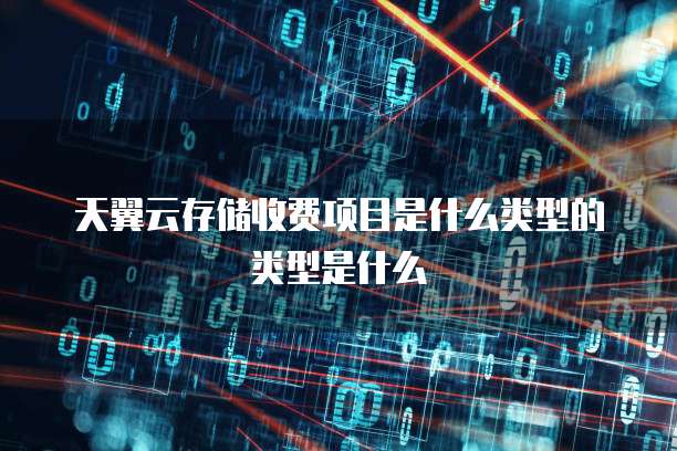 天翼云存储收费项目是什么类型的类型是什么
