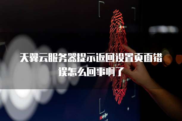 天翼云服务器提示返回设置页面错误怎么回事啊了