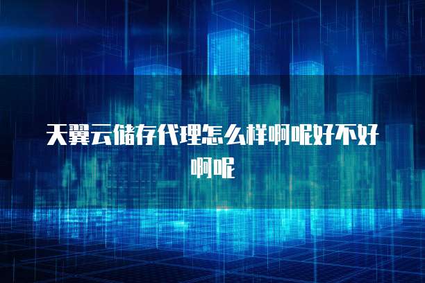 天翼云储存代理怎么样啊呢好不好啊呢