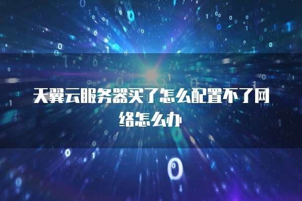 天翼云服务器买了怎么配置不了网络怎么办