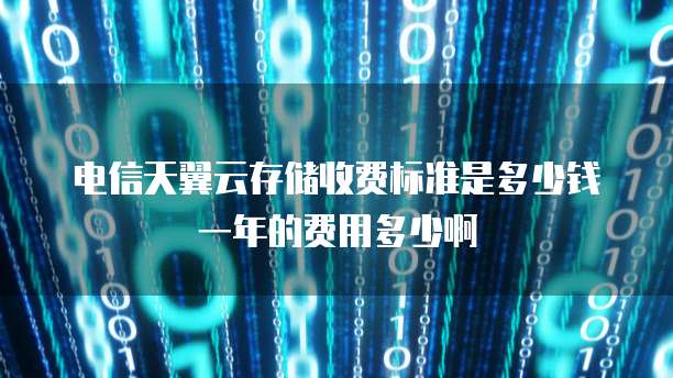 电信天翼云存储收费标准是多少钱一年的费用多少啊