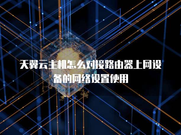 天翼云主机怎么对接路由器上网设备的网络设置使用