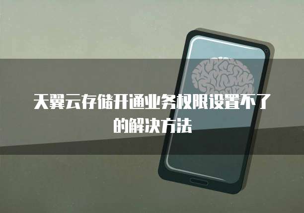 天翼云存储开通业务权限设置不了的解决方法