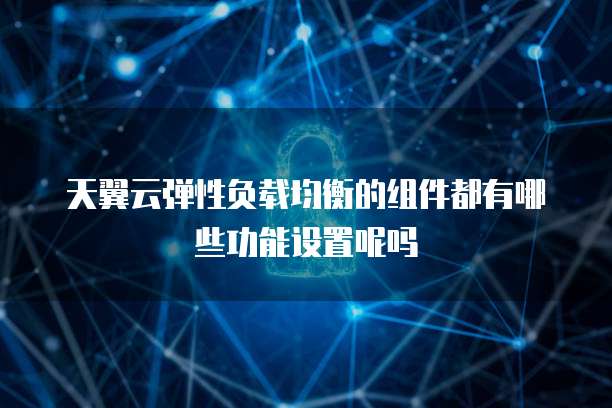 天翼云弹性负载均衡的组件都有哪些功能设置呢吗
