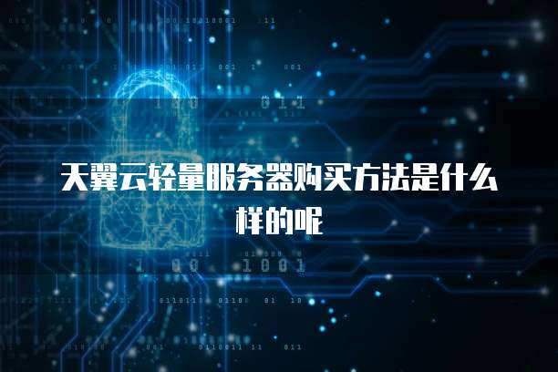 天翼云轻量服务器购买方法是什么样的呢