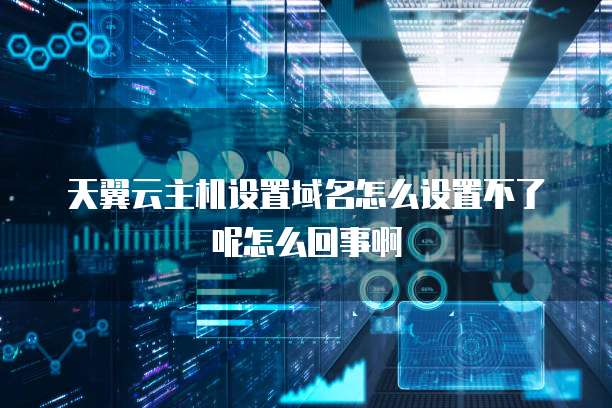 天翼云主机设置域名怎么设置不了呢怎么回事啊