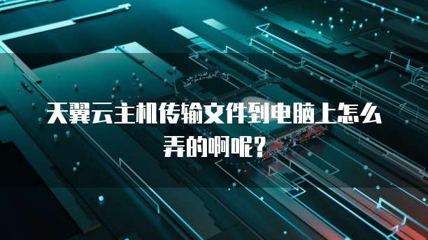 天翼云主机传输文件到电脑上怎么弄的啊呢?