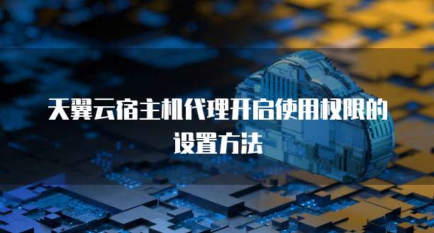 天翼云宿主机代理开启使用权限的设置方法