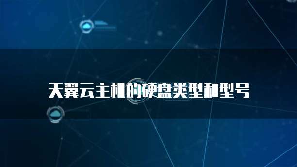 天翼云主机的硬盘类型和型号