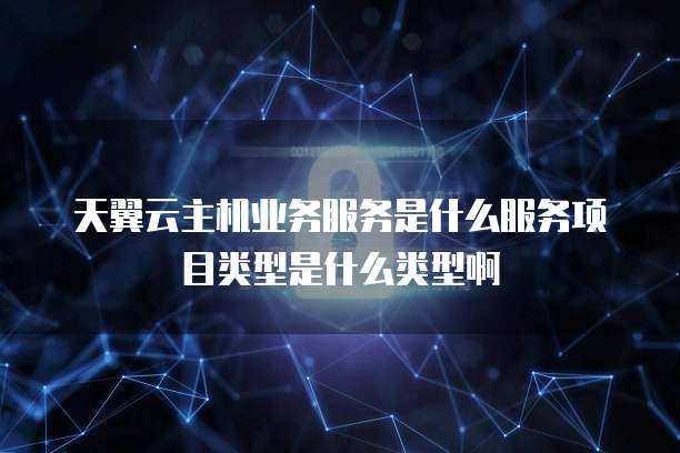天翼云主机业务服务是什么服务项目类型是什么类型啊