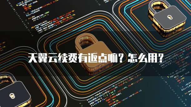 天翼云续费有返点嘛?怎么用?