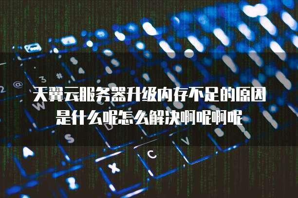 天翼云服务器升级内存不足的原因是什么呢怎么解决啊呢啊呢