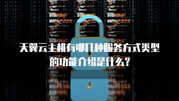 天翼云主机有哪几种服务方式类型的功能介绍是什么?