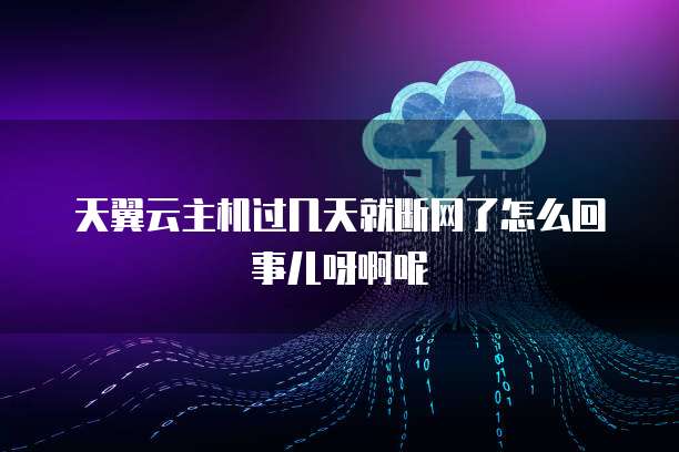 天翼云主机过几天就断网了怎么回事儿呀啊呢