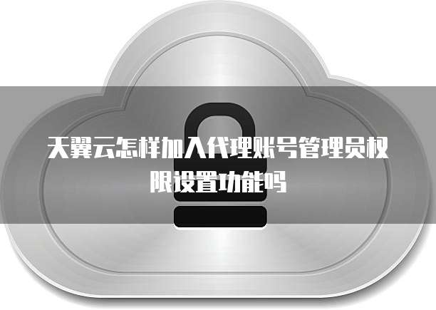 天翼云怎样加入代理账号管理员权限设置功能吗