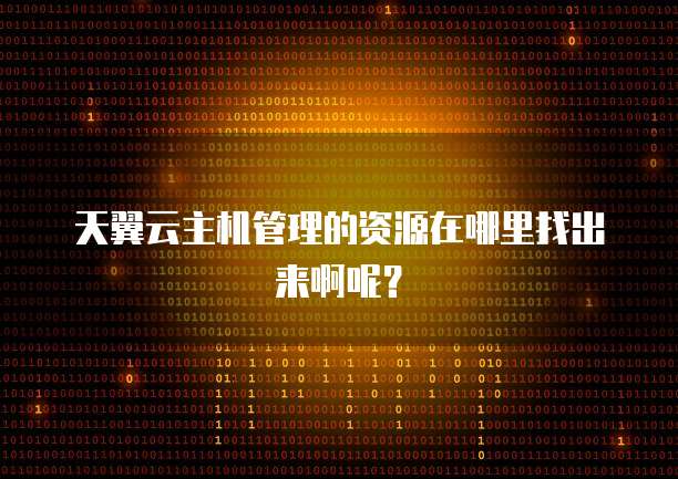 天翼云主机管理的资源在哪里找出来啊呢？