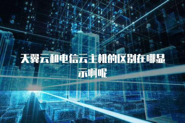 天翼云和电信云主机的区别在哪显示啊呢