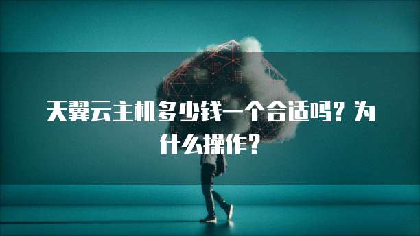 天翼云主机多少钱一个合适吗?为什么操作?