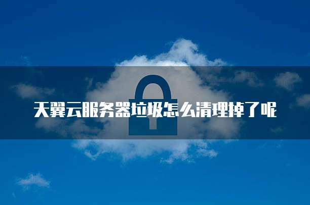 天翼云服务器垃圾怎么清理掉了呢