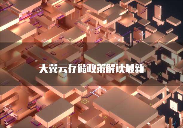 天翼云存储政策解读最新