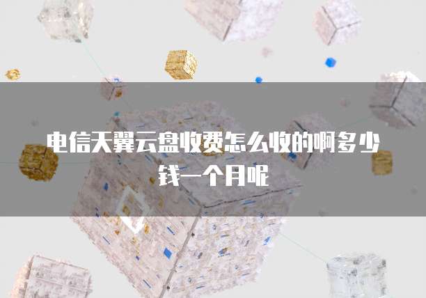 电信天翼云盘收费怎么收的啊多少钱一个月呢