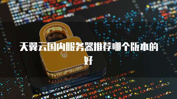 天翼云国内服务器推荐哪个版本的好
