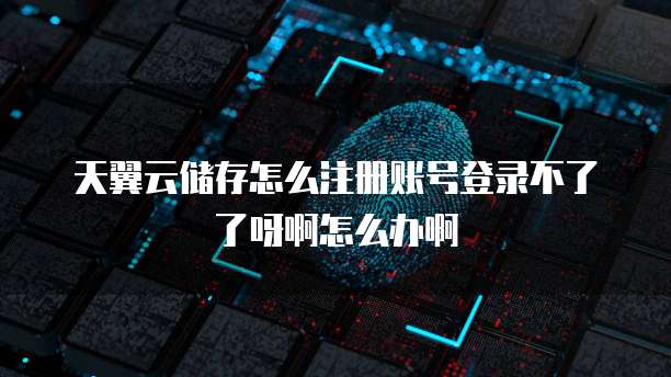 天翼云储存怎么注册账号登录不了了呀啊怎么办啊