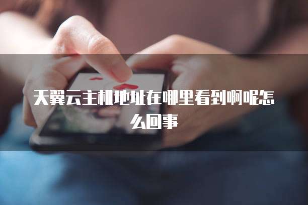 天翼云主机地址在哪里看到啊呢怎么回事