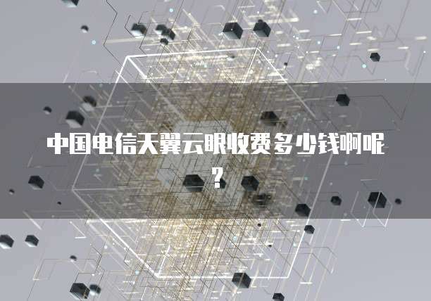 中国电信天翼云眼收费多少钱啊呢?