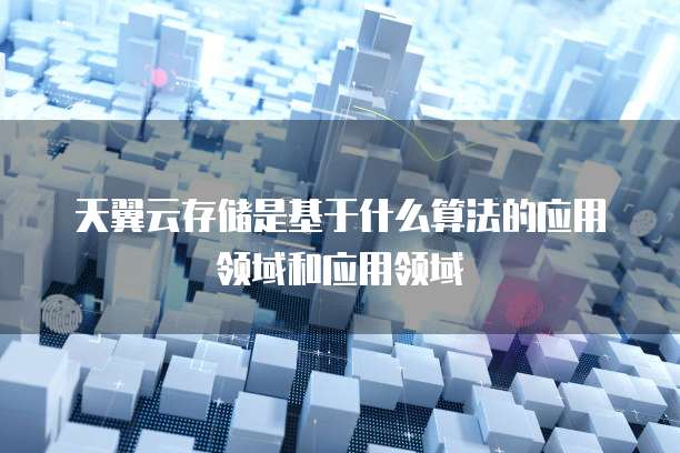 天翼云存储是基于什么算法的应用领域和应用领域