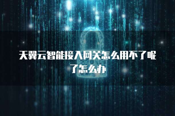 天翼云智能接入网关怎么用不了呢了怎么办