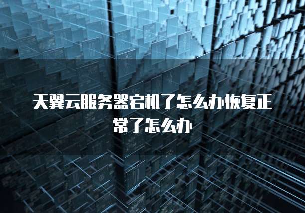 天翼云服务器宕机了怎么办恢复正常了怎么办