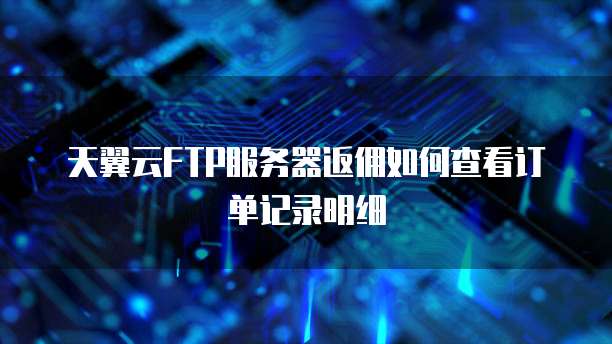 天翼云FTP服务器返佣如何查看订单记录明细